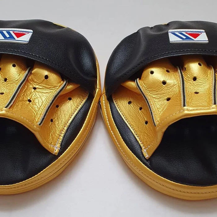 Winning Professional Boxing Punching Mitts - Customizable - Focus Training Mitts - Black/Gold