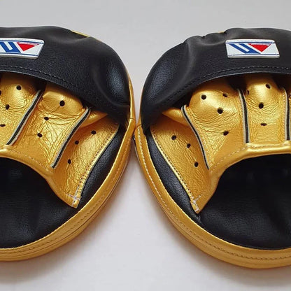 Winning Professional Boxing Punching Mitts - Customizable - Focus Training Mitts - Black/Gold