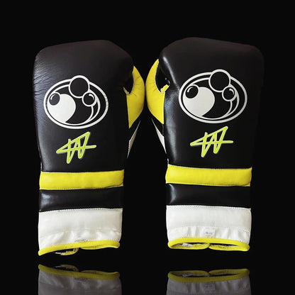 Grant Boxing Gloves | Professional Lace-up | Customizable - Pro Comfort Fit | Black/Yellow