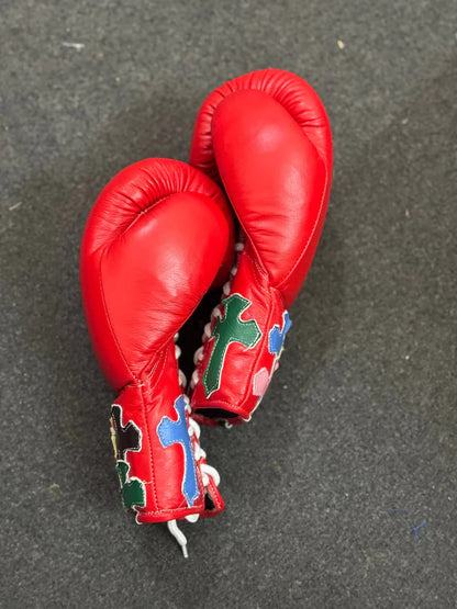 Winning Boxing Gloves Red – Japanese Logo Chrome Heart Style Lace-Up