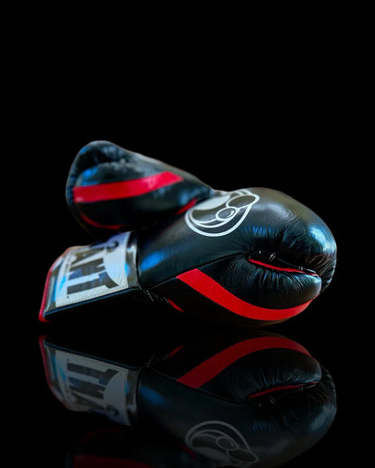 Grant Boxing Gloves | Professional Lace-up | Customizable - 16oz | Black/Red