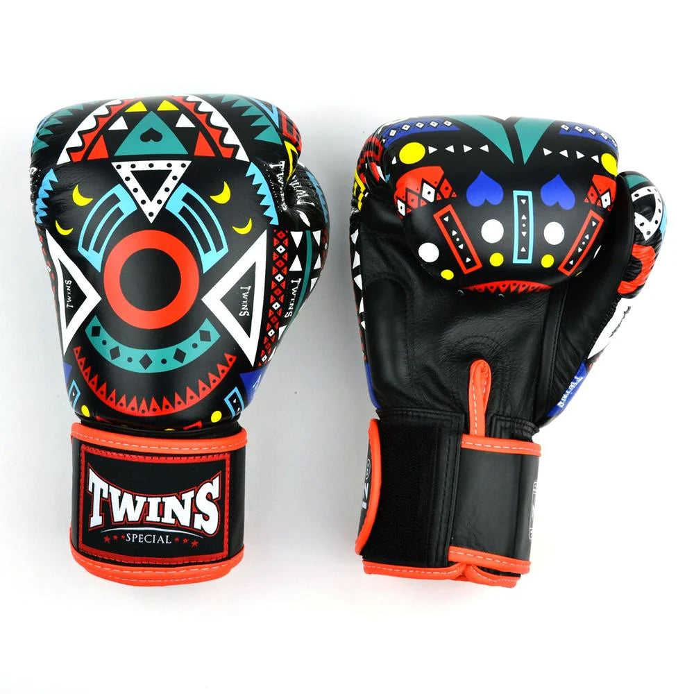 Twins Aztec Boxing Gloves - Orange | Best Twins Gloves For Muay Thai | Twins Fight Gear Store | Premium Twins Gloves | Twins Boxing Gloves Worldwide Shipping