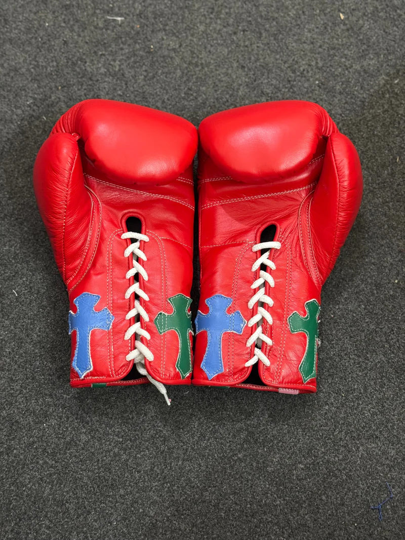 Winning Boxing Gloves Red – Japanese Logo Chrome Heart Style Lace-Up