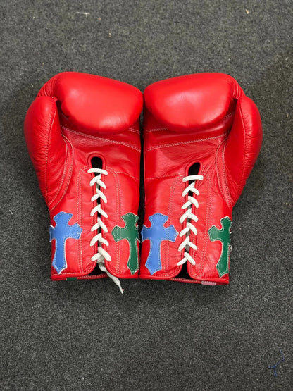Winning Boxing Gloves Red – Japanese Logo Chrome Heart Style Lace-Up