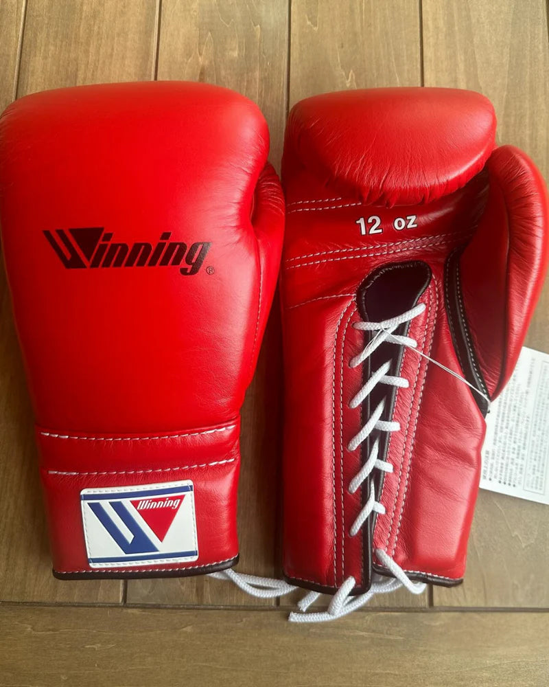 Winning Boxing Gloves Red/Black – Lace-Up