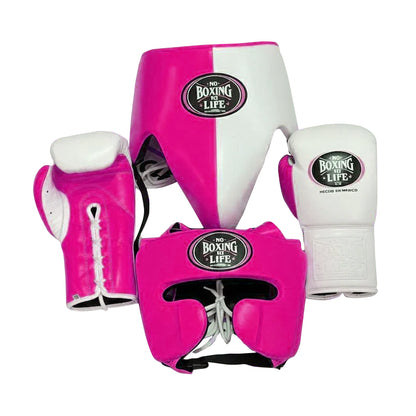 No Boxing No Life Boxing Gloves Pro Training Gear Pink / White | Premium Training Gear | Free Shipping Worldwide
