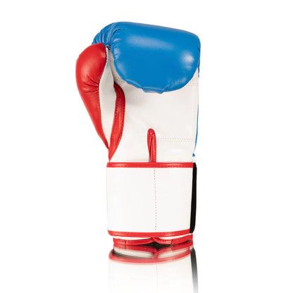 Professional Fly Boxing Set White / Blue / Red -Velcro Gloves – Elite Boxing Set for Training & Sparring