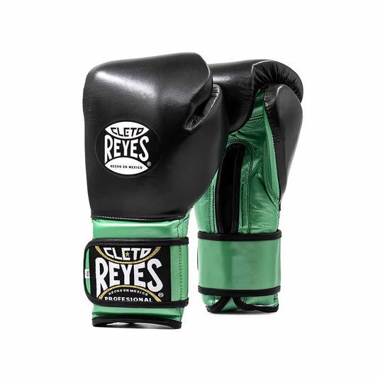 Cleto Reyes Green/Black Boxing Gloves 4-24oz , Professional Soft-Fit Sparring Gear