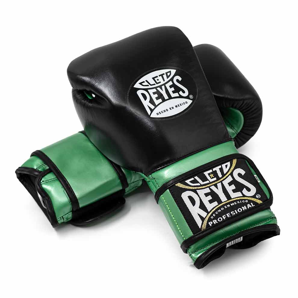Cleto Reyes Green/Black Boxing Gloves 4-24oz , Professional Soft-Fit Sparring Gear