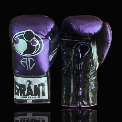 Grant Boxing Gloves | Professional Lace-up | Customizable - Premium Comfort | Purple/Black/Silver