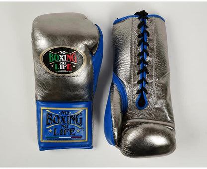 No Boxing No Life, Silver/Blue Boxing Gloves, Professional Training Boxing Gloves, Custom Made Boxing Gloves, Premium Quality No Boxing No Life, Available All Sizes & Colours, Gift for Him, New Year