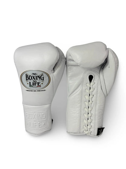 No Boxing No Life Fight Gloves - Full White  | 100% Pure Leather | Best Choice for Fighters | Free Shipping Worldwide