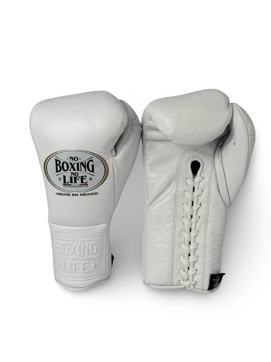 No Boxing No Life Fight Gloves - Full White  | 100% Pure Leather | Best Choice for Fighters | Free Shipping Worldwide