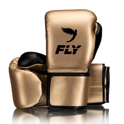 Fly Boxing Gloves Professional Training Equipment Set Golden / Black - Velcro Style Gloves | Fly Boxing Gloves Performance Training Set | Fly Boxing Gloves Elite Combat Training Bundle