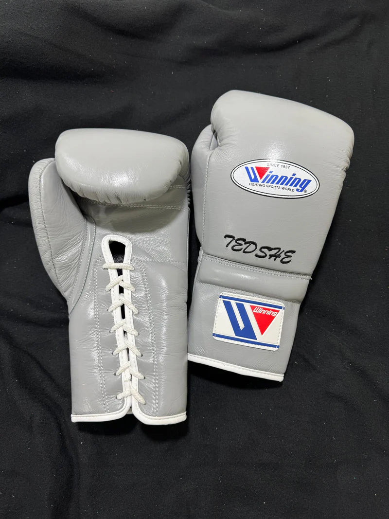 Winning Boxing Gloves Grey – Lace-Up