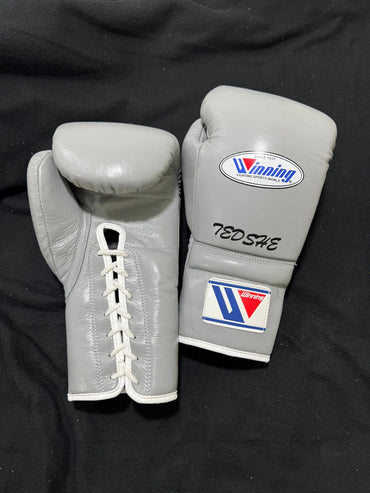 Winning Boxing Gloves Grey – Lace-Up