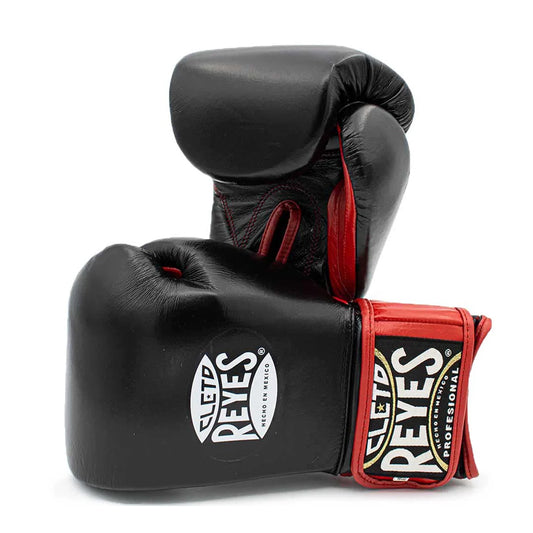 Cleto Reyes Black/Red Boxing Gloves 4-24oz , Professional Soft-Fit Sparring Gear