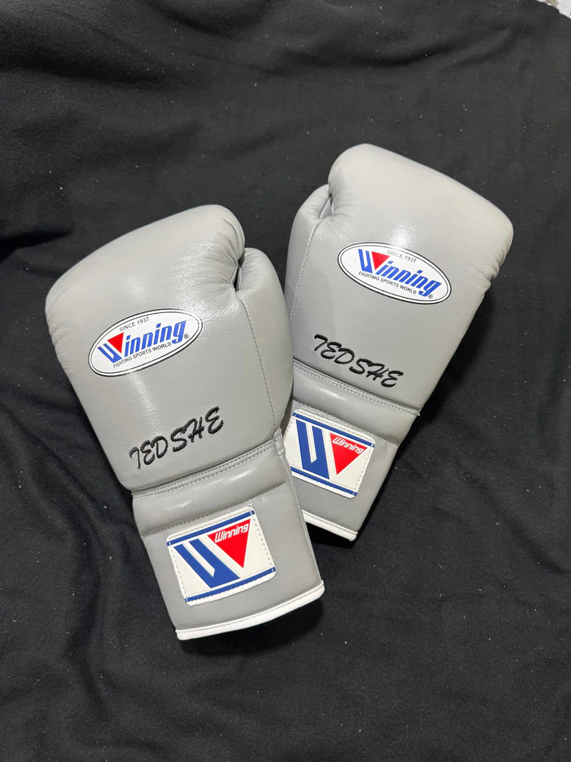 Winning Boxing Gloves Grey – Lace-Up