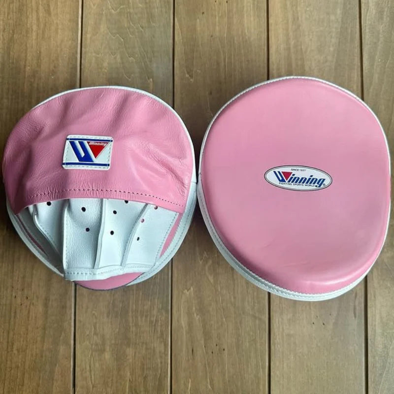 Winning Professional Boxing Punching Mitts - Customizable - Focus Training Mitts - Pink/White