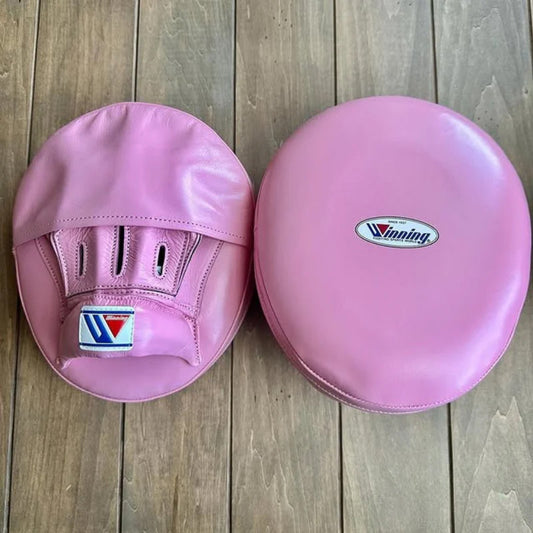 Winning Professional Boxing Punching Mitts - Customizable - Handcrafted Leather - Pink