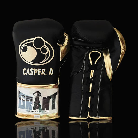 Grant Boxing Gloves | Professional Lace-up | Customizable - Soft Padding | Black/Gold
