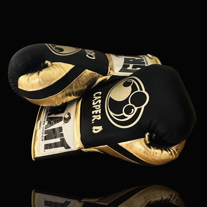 Grant Boxing Gloves | Professional Lace-up | Customizable - Soft Padding | Black/Gold