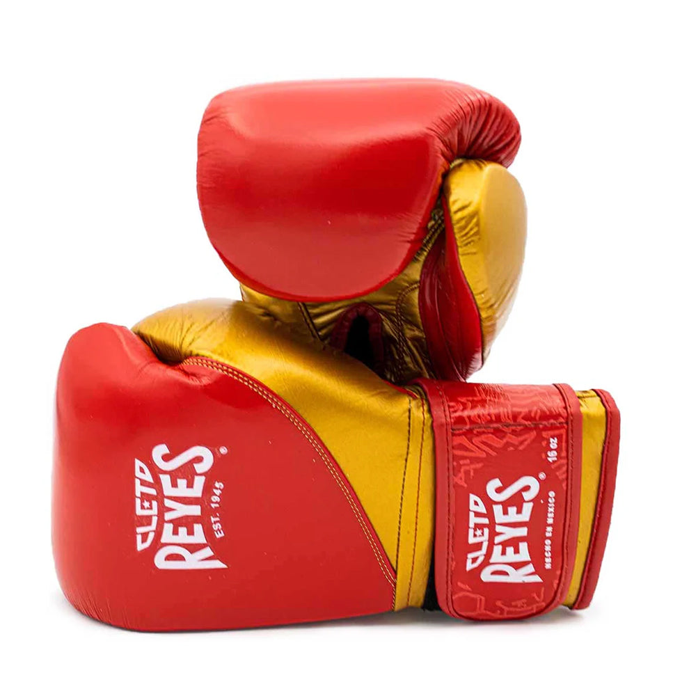 Cleto Reyes Red/Golden Boxing Gloves 4-24oz , Professional Soft-Fit Sparring Gear
