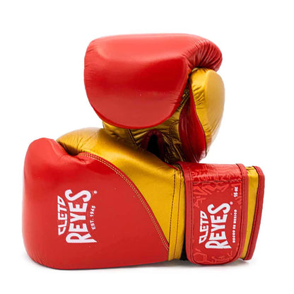 Cleto Reyes Red/Golden Boxing Gloves 4-24oz , Professional Soft-Fit Sparring Gear