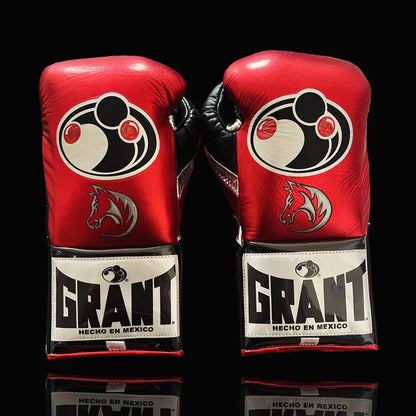 Grant Boxing Gloves | Professional Lace-up | Customizable - High-Density Foam | Red/Black/White