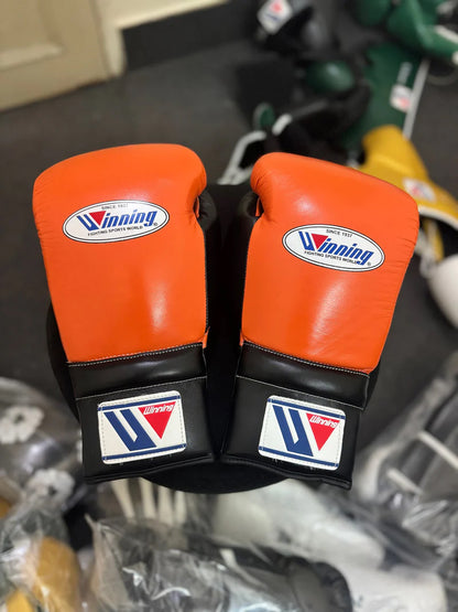 Winning Boxing Gloves Orange/Black – Lace-Up