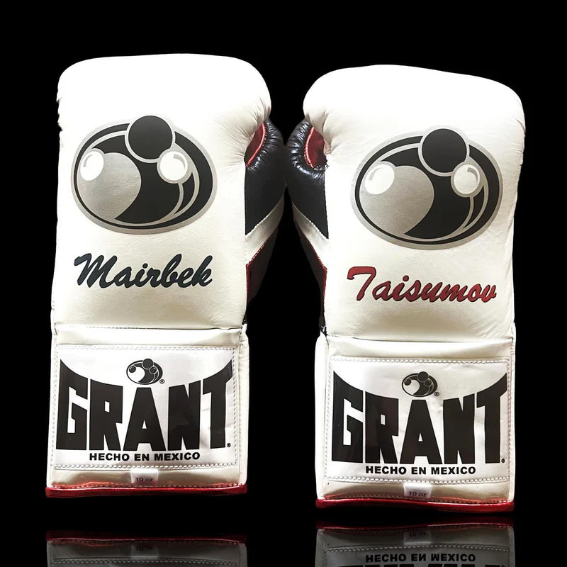 Grant Boxing Gloves | Professional Lace-up | Customizable - 14oz | White/Red/Black