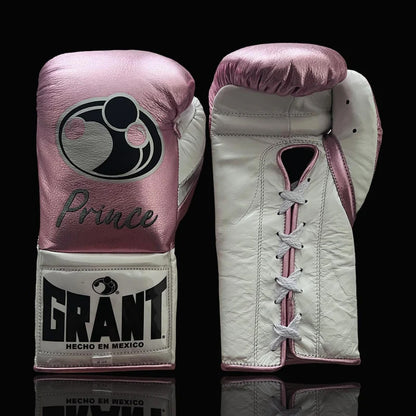 Grant Boxing Gloves | Professional Lace-up | Customizable - Elite Protection | Pink/White