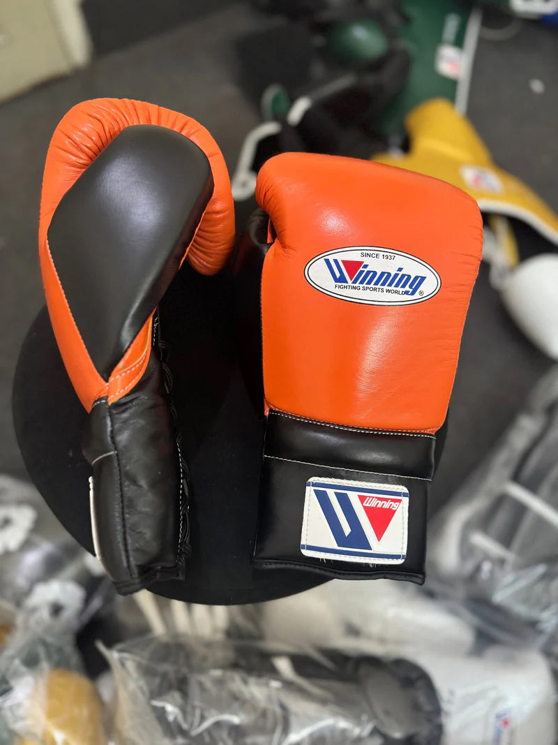 Winning Boxing Gloves Orange/Black – Lace-Up