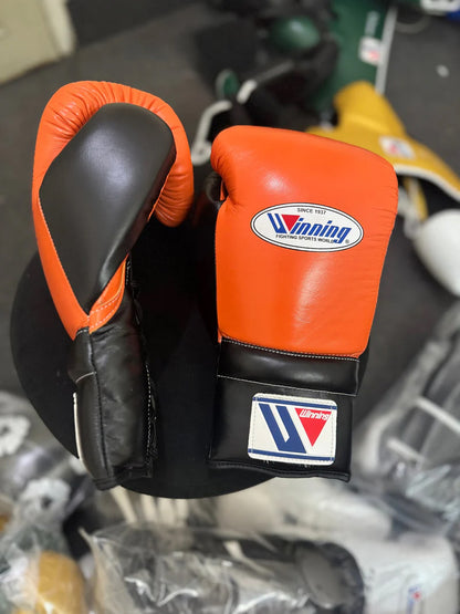 Winning Boxing Gloves Orange/Black – Lace-Up