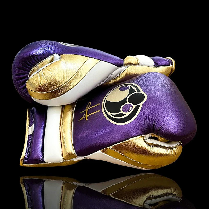 Grant Boxing Gloves | Professional Lace-up | Customizable - 10oz | Purple/Gold/White