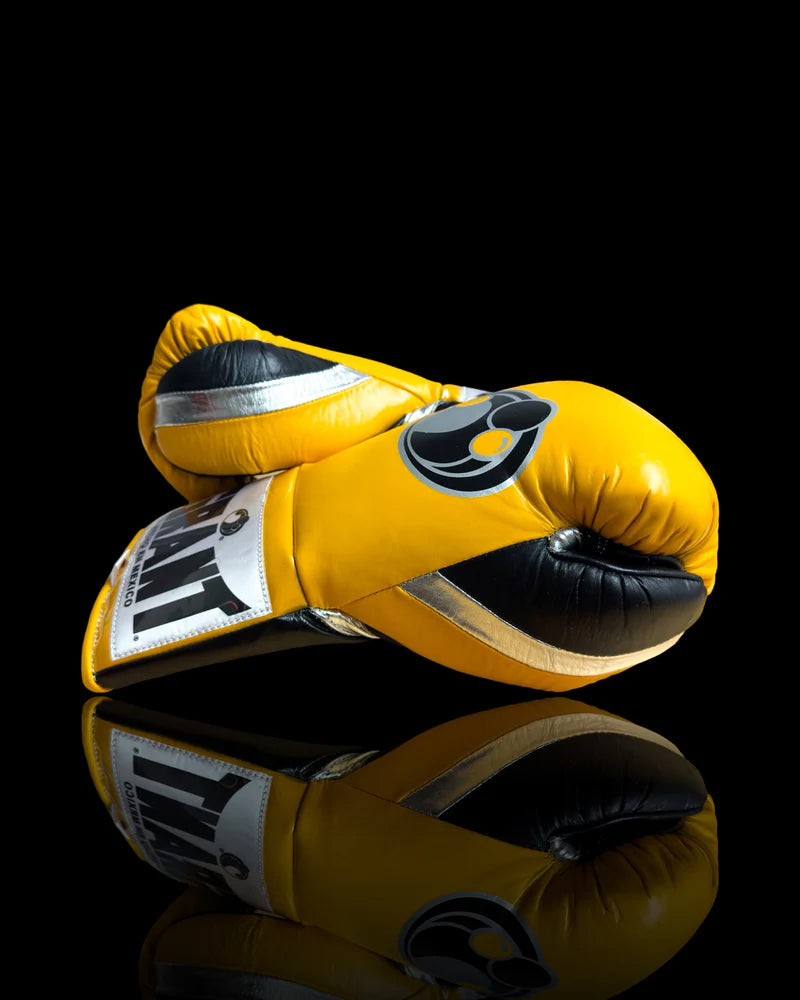 Grant Boxing Gloves | Professional Lace-up | Customizable - 10oz | Yellow/Black/Silver