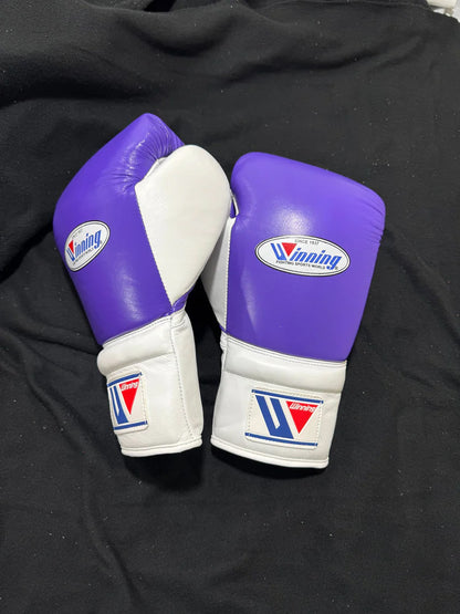 Winning Boxing Gloves Purple/White – Lace-Up