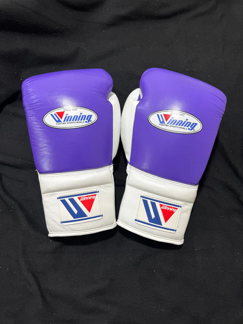 Winning Boxing Gloves Purple/White – Lace-Up
