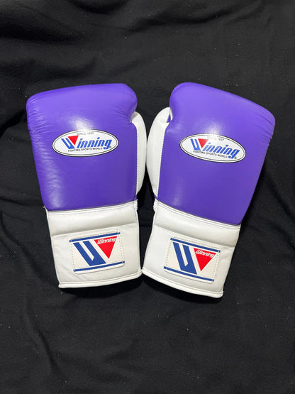 Winning Boxing Gloves Purple/White – Lace-Up