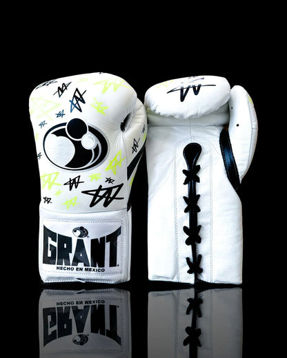 Grant Boxing Gloves | Professional Lace-up | Customizable - Fight-Grade Padding | White/Black