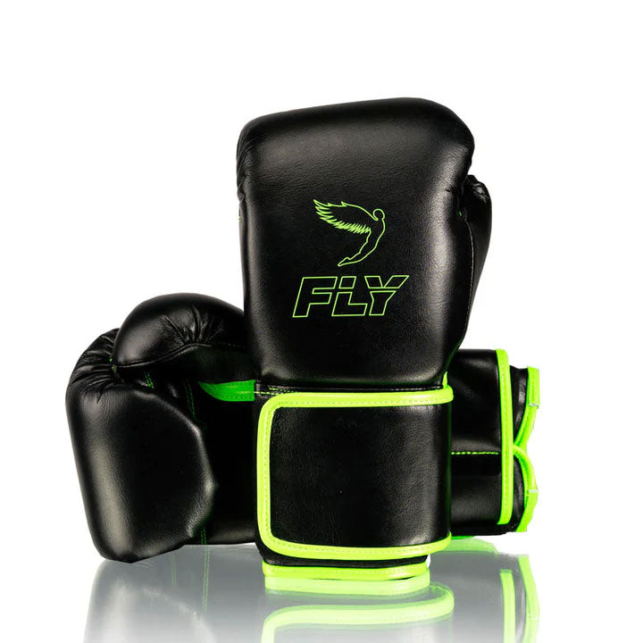 Fly Boxing Gloves Set Black / Green Velcro Gloves – Professional Combat Training Gear | Fly Boxing Gloves Professional Training Equipment Set