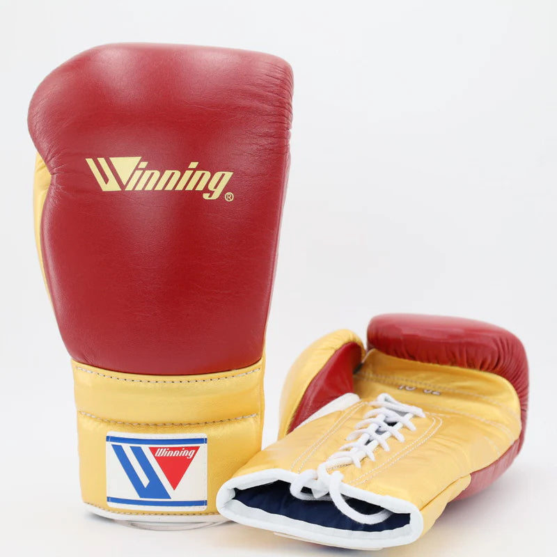 Winning Boxing Gloves Maroon/Gold – Lace-Up