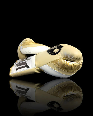 Grant Boxing Gloves | Professional Lace-up | Customizable - Soft Padding | Gold/White