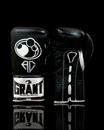 Grant Boxing Gloves | Professional Lace-up | Customizable - Handcrafted Leather| Black/Silver