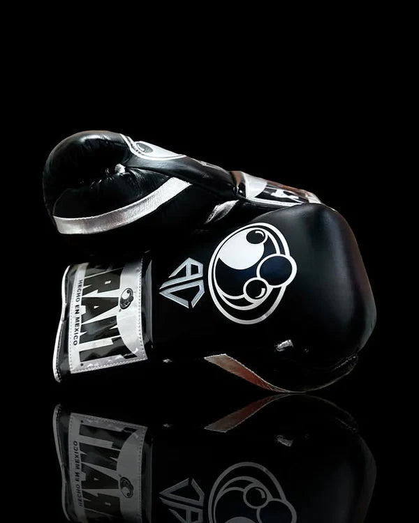 Grant Boxing Gloves | Professional Lace-up | Customizable - Handcrafted Leather| Black/Silver