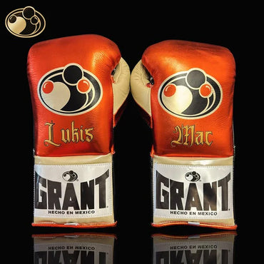 Grant Boxing Gloves | Professional Lace-up | Customizable - 14oz | Orange/Black/Gold