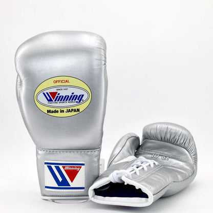 Winning Boxing Gloves Silver – Japanese Logo Lace-Up