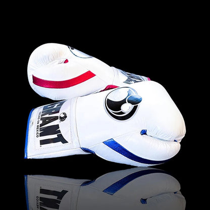 Grant Boxing Gloves | Professional Lace-up | Customizable - 12oz | White/Red/Blue
