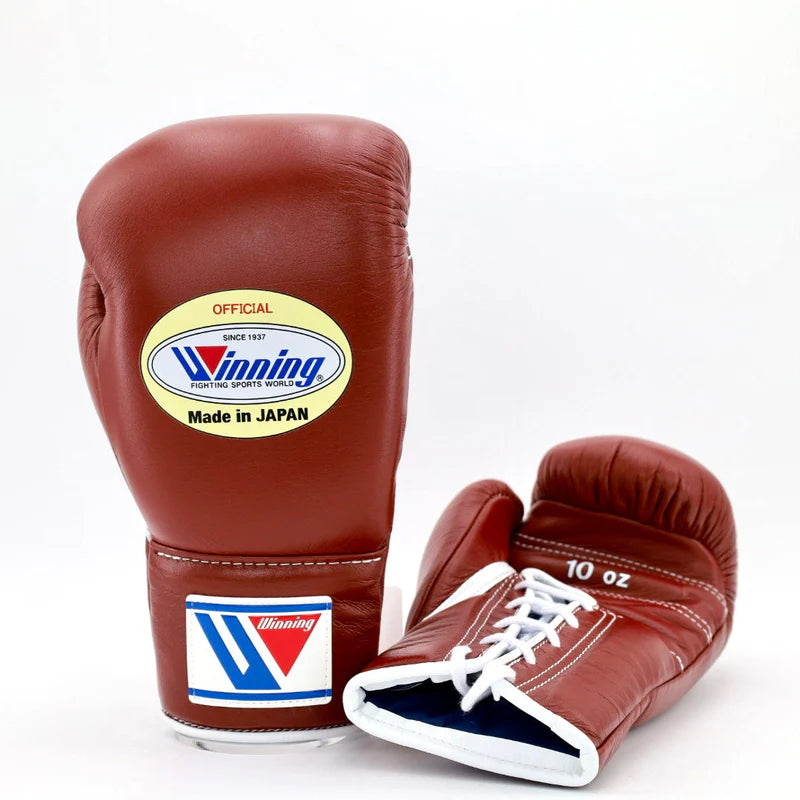 Winning Boxing Gloves Dark-Pink – Japanese Logo Lace-Up