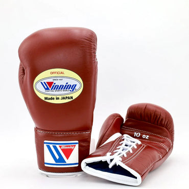 Winning Boxing Gloves Dark-Pink – Japanese Logo Lace-Up